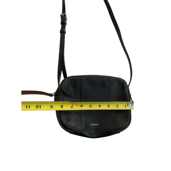 Fossil Leather Gemma Crossbody Shoulder Pebbled Black Leather Purse Barely Used - Picture 13 of 13